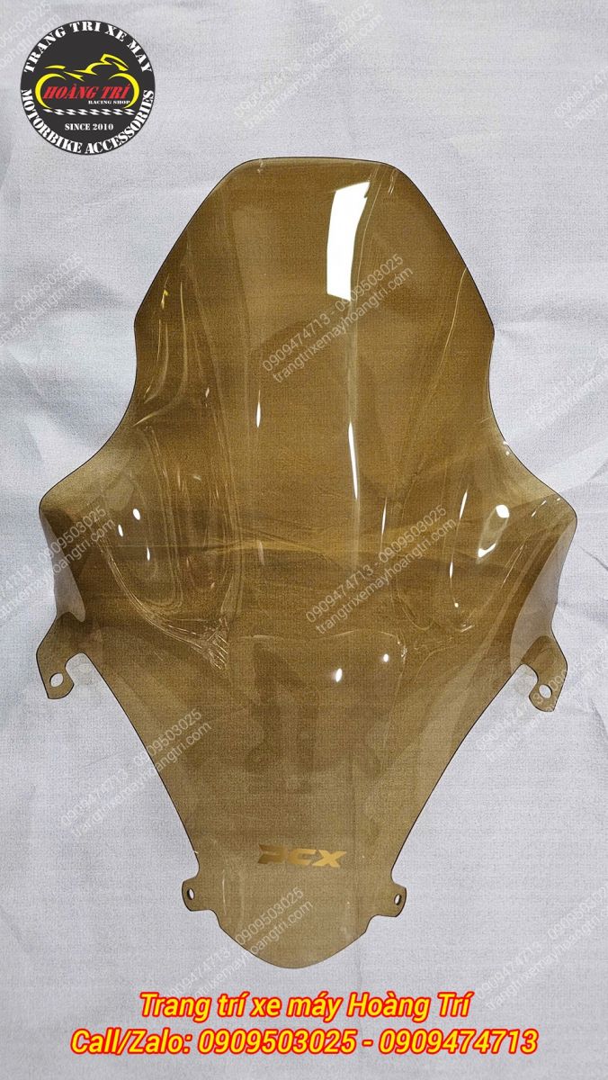 Kính chắn gió HTR màu trà cho PCX 2018 thiết kế cao, giúp chắn gió hiệu quả
