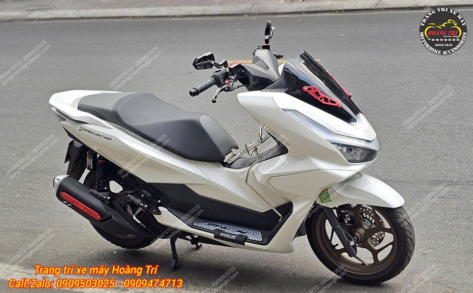 Tổng thể PCX 160 lắp kính chắn gió Tanu, phụ kiện trang trí xe PCX 160
