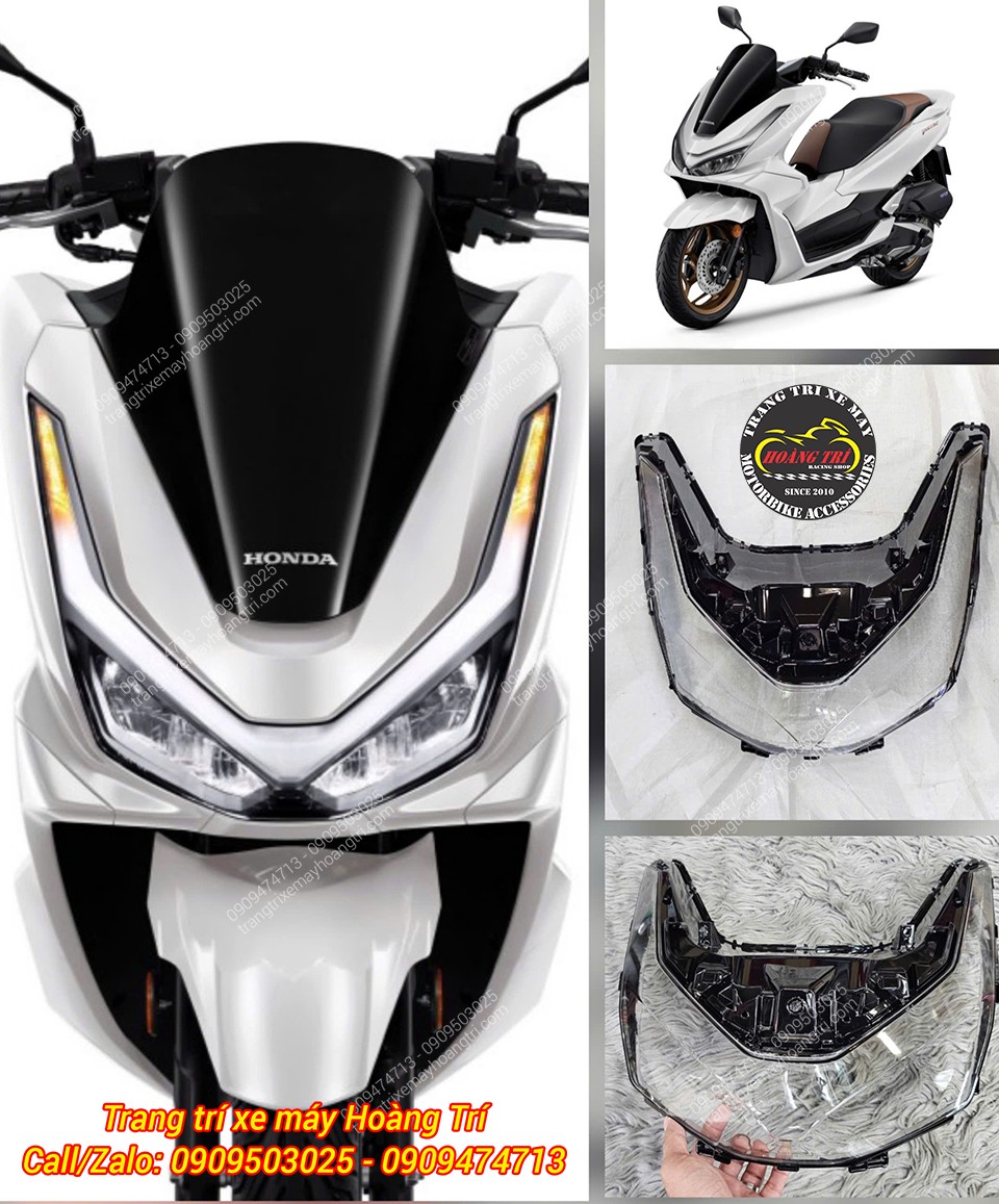 Mica đèn pha đen PCX 160 2025-2026 lắp hoàn thiện trên xe, lấy lại sự tự tin cho xe