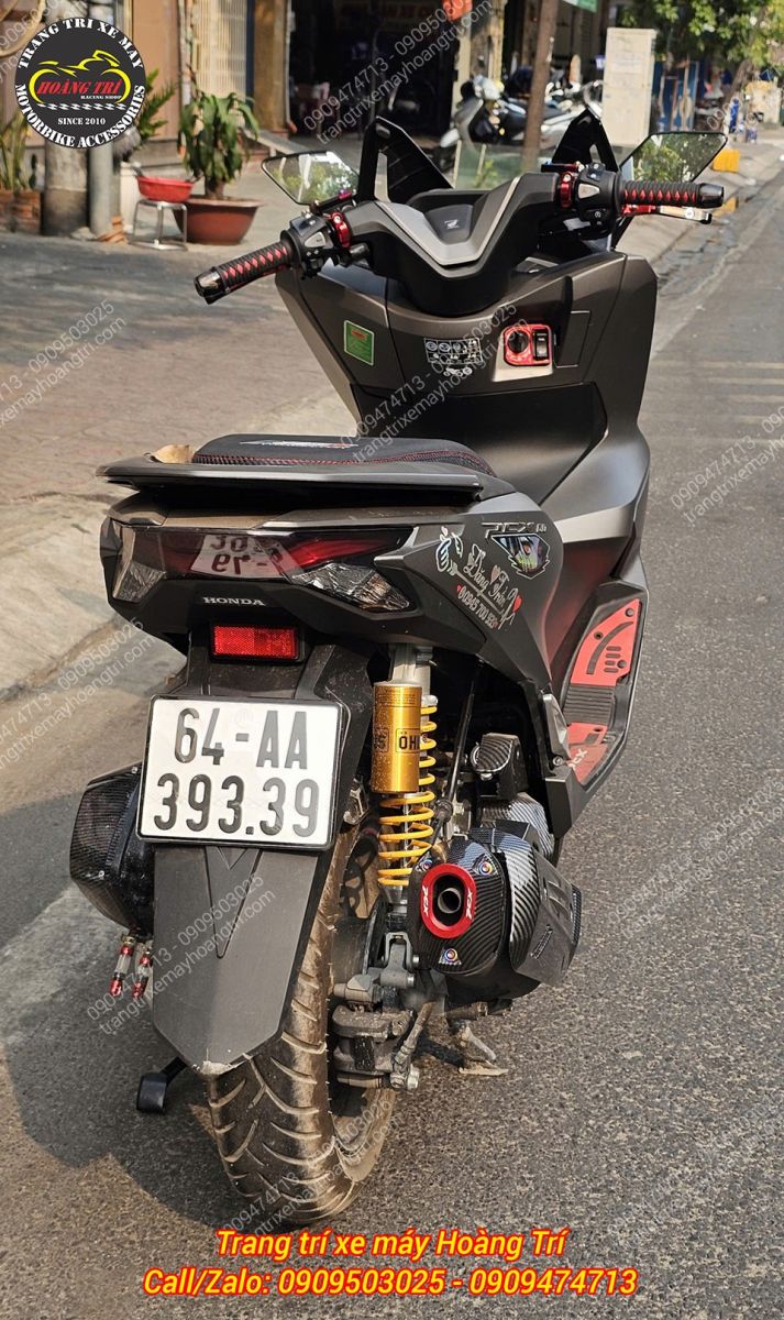 Toàn cảnh phía sau xe PCX 160 sau khi nâng cấp phuộc Ohlins HO112 chính hãng