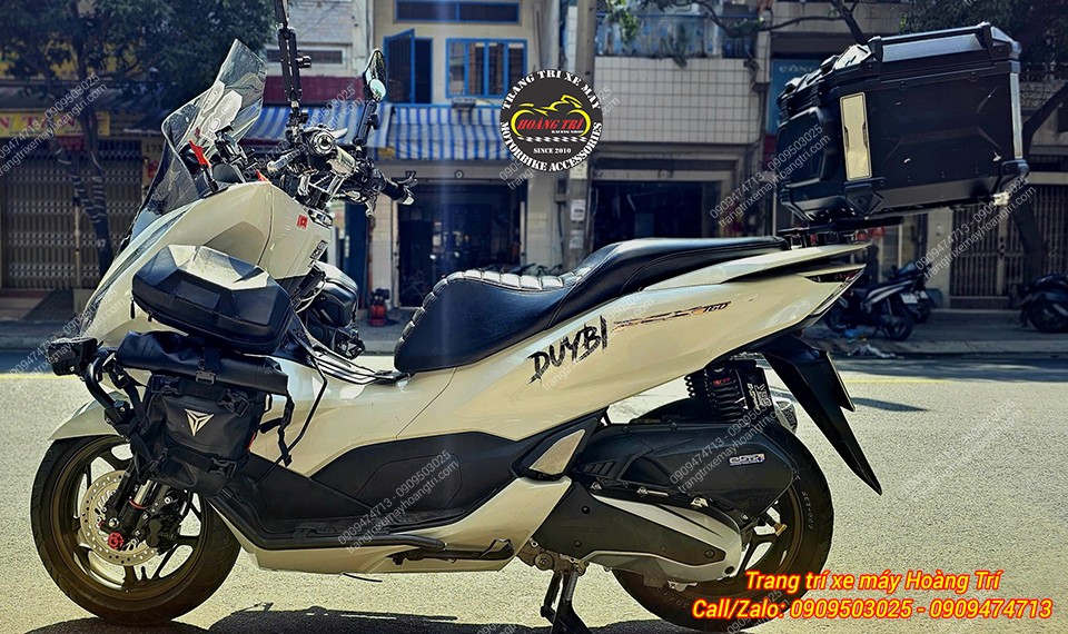 Góc nhìn tổng thể xe PCX 160 ABS sau khi lắp phuộc upside down Kingham, tăng trải nghiệm, tăng phong cách và đậm chất thể thao