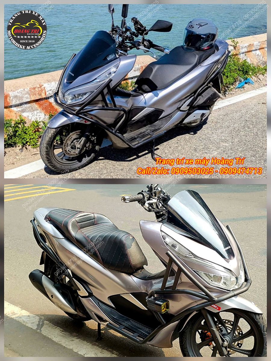PCX 2018 trang bị yên 2 tầng kiểu Thái kết hợp khung bảo vệ, phù hợp đi tour đường dài