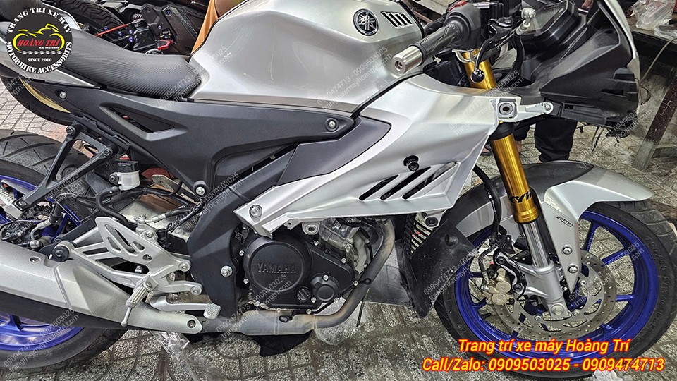 Tổng thể R15M sau khi lắp yếm trong đã xử lý lỗ, sẵn sàng gắn thanh ngang chống đổ