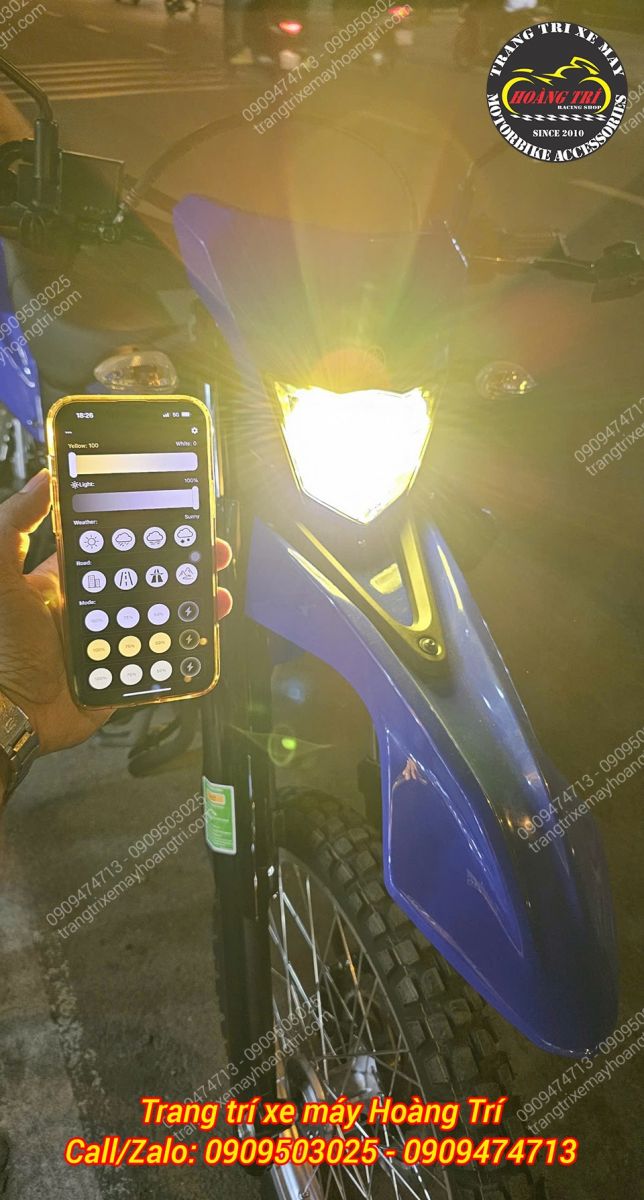 Đèn LED R14 H4 cho WR155 cho luồng sáng đều, gom tia tốt, hỗ trợ lái xe an toàn