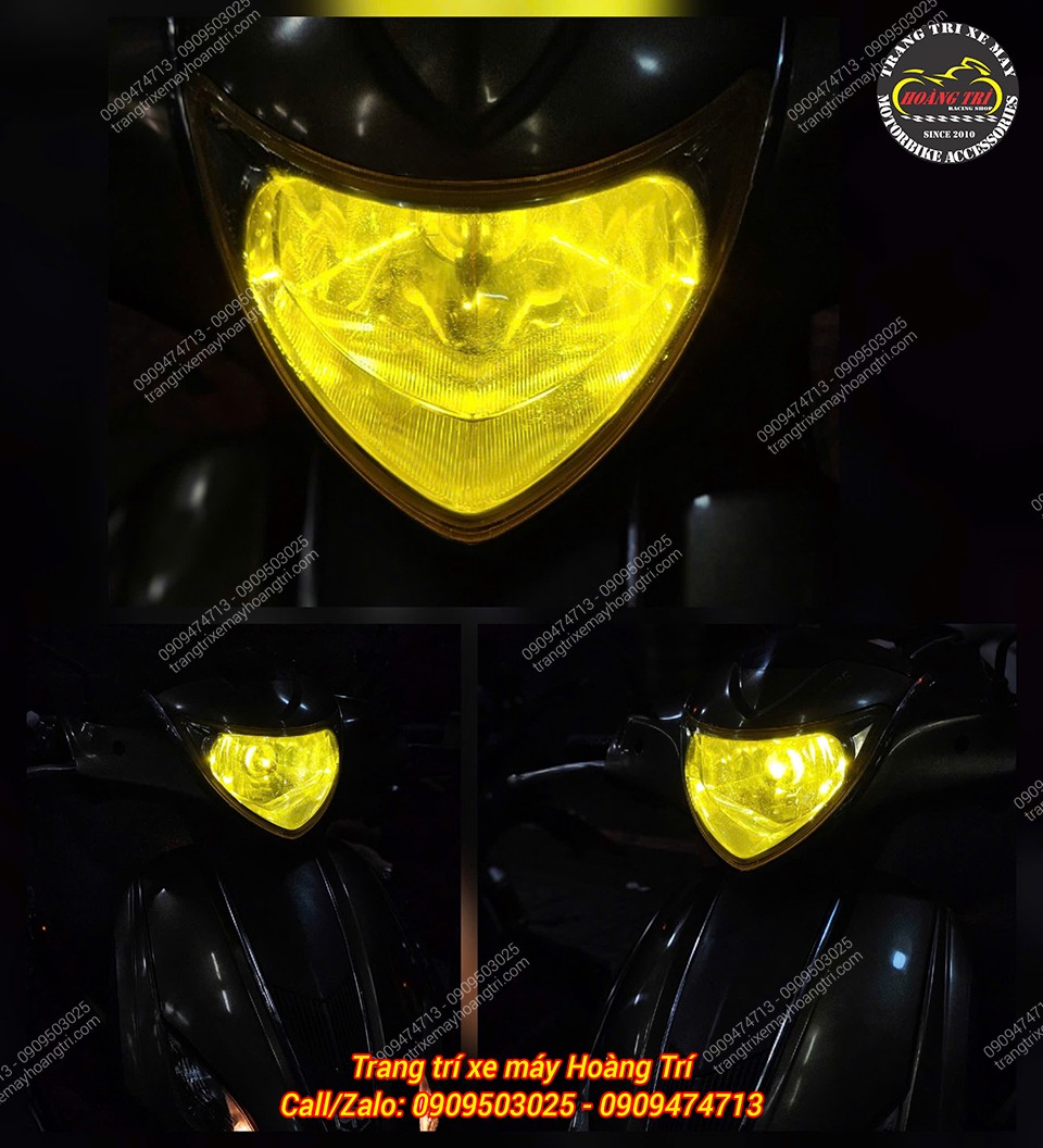 Ánh sáng vàng LED R14 H4 lắp Piaggio Fly cho khả năng chiếu gom, không chói mắt xe đối diện