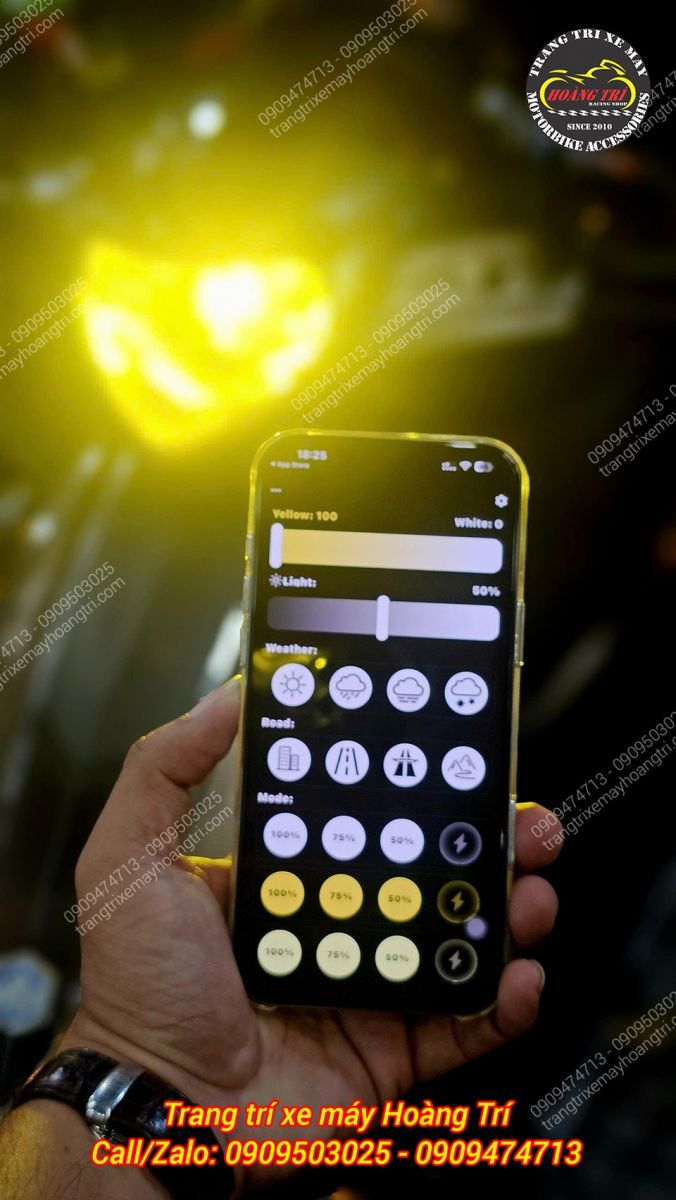 Sử dụng app để điều chỉnh ánh sáng vàng và ánh sáng trắng để chọn ra màu sáng bạn yêu thích