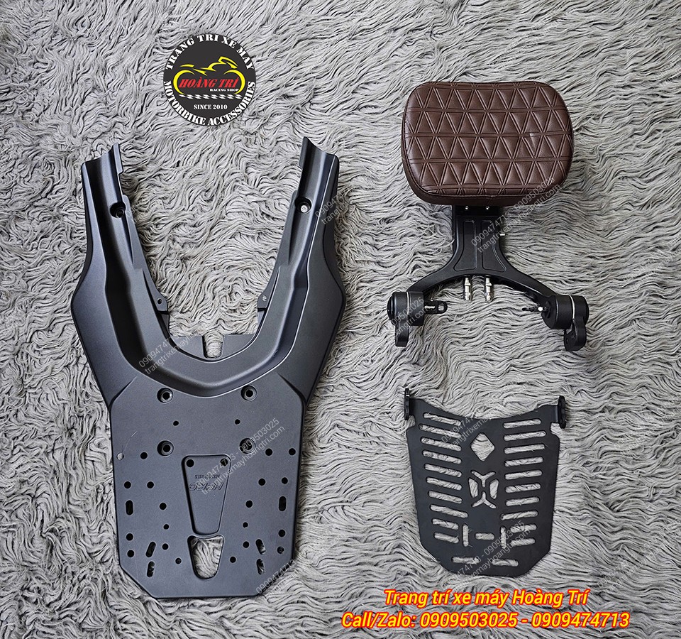 Combo baga và giá đỡ tựa lưng với đầy đủ phụ kiện để lắp đặt cho xe PCX 160
