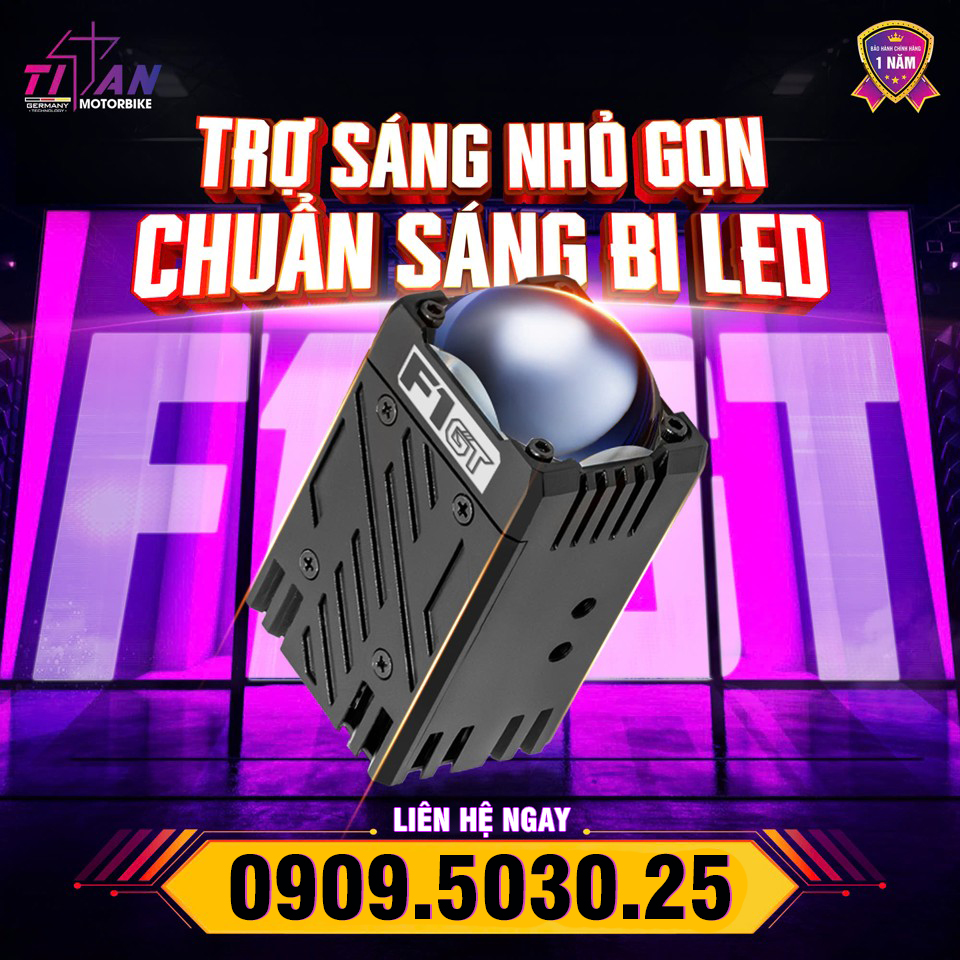 Đèn trợ sáng F1 GT LED mini cho ánh sáng mạnh, gọn gàng, tăng an toàn khi chạy đêm