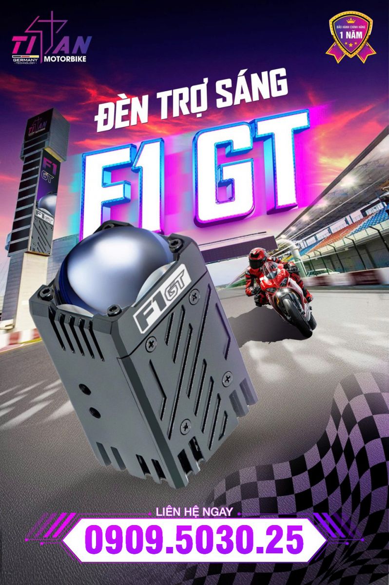 Đèn trợ sáng Titan Moto F1 GT thiết kế thể thao, tăng nhận diện và hiệu quả chiếu sáng ban đêm