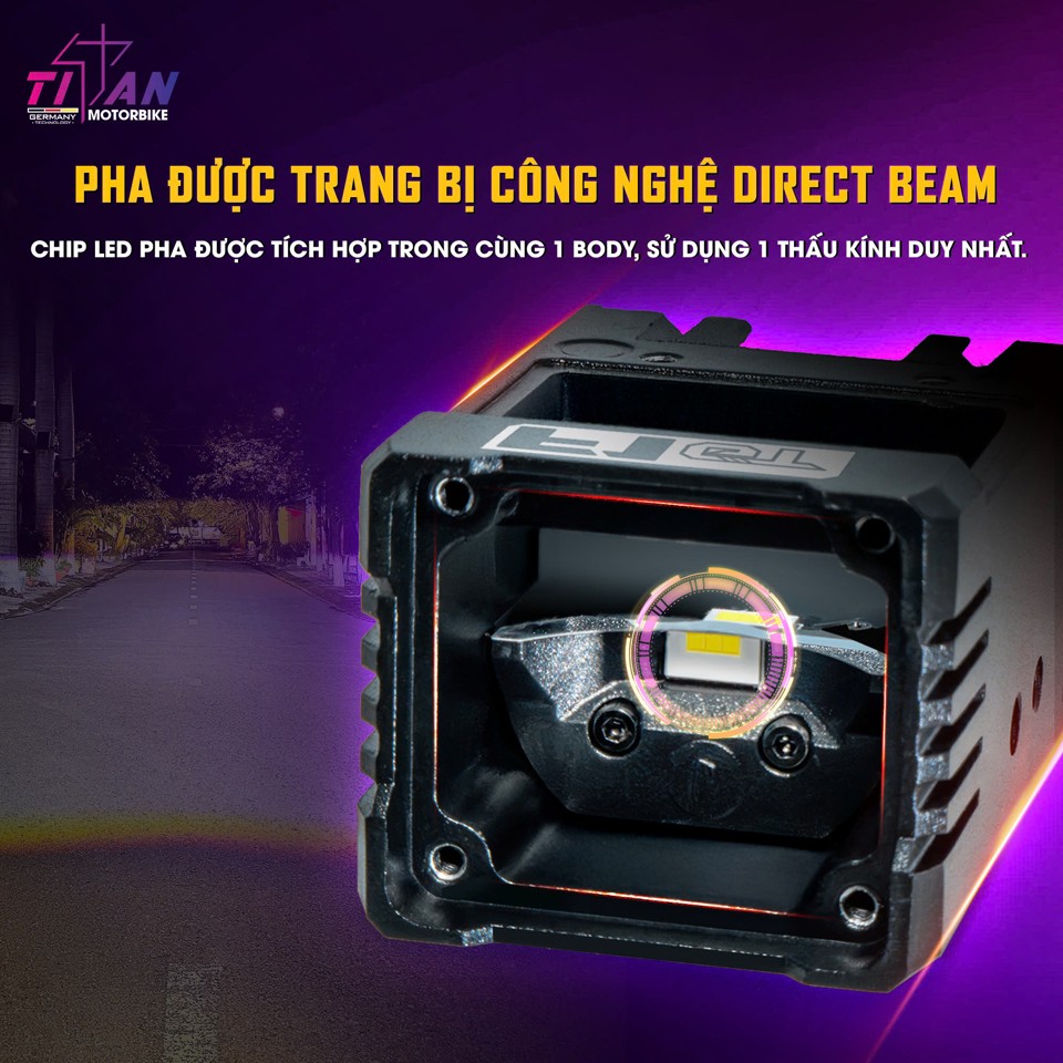 Công nghệ Direct Beam tích hợp pha trong một body, cho luồng sáng tập trung và sắc nét