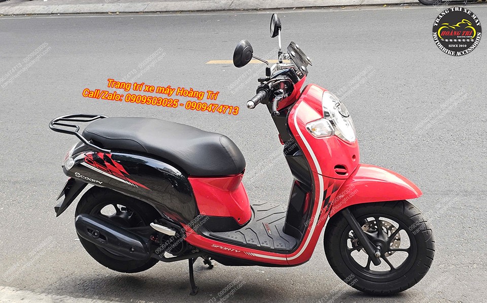 Baga sau nối dài lắp thực tế trên Scoopy, tăng diện tích chở đồ và sự tiện dụng cho xe
