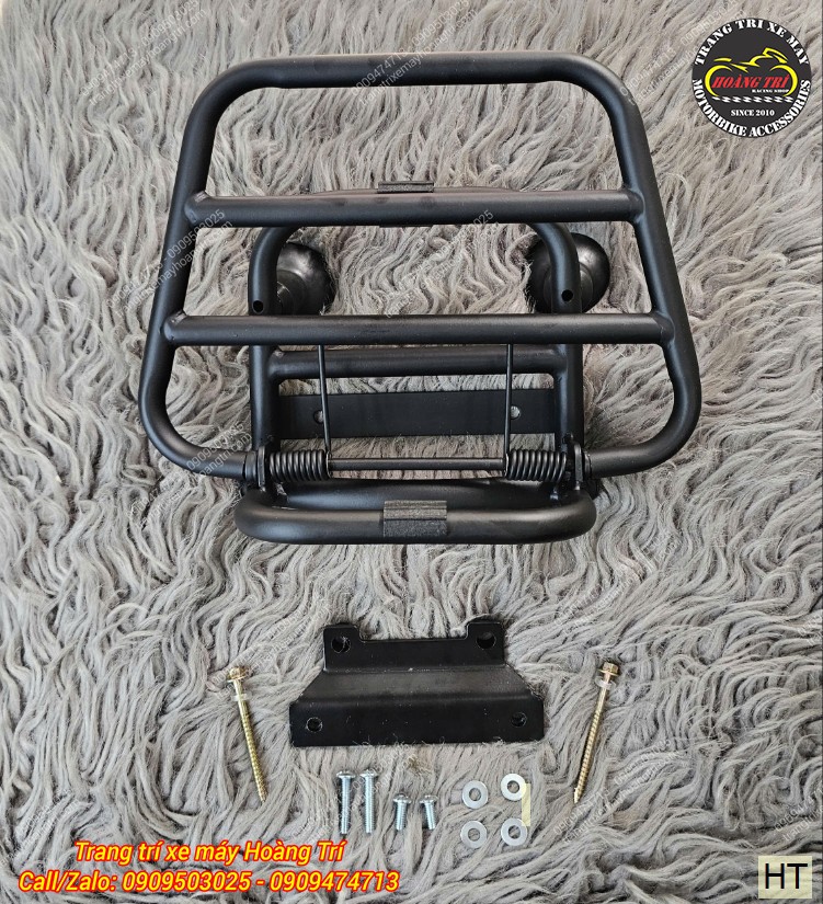 Baga trước Scoopy mẫu HT màu đen sơn tĩnh điện, thiết kế chắc chắn, kèm đầy đủ pát và ốc lắp đặt