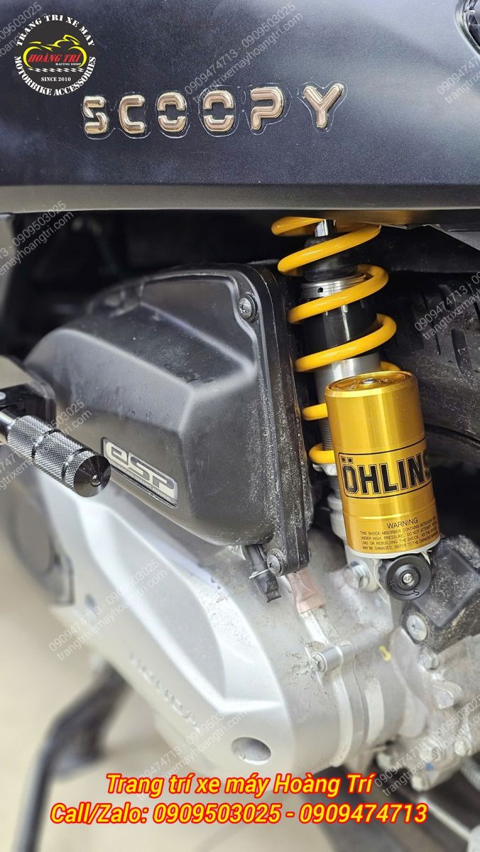 Góc nhìn phuộc Ohlins HO328 kết hợp dàn áo Scoopy 2025, tăng tính thẩm mỹ và độ xịn sò cho xe