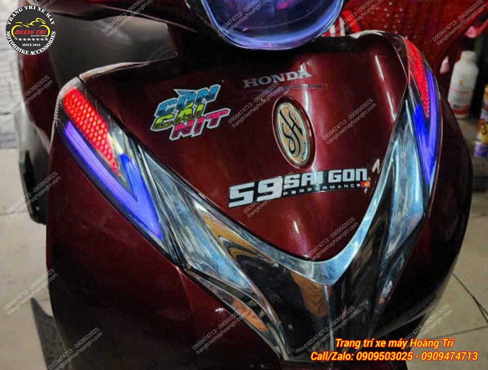 Cận cảnh dải đèn LED Audi i8 lắp cho SH Mode 2019 với hiệu ứng chuyển màu mượt mà