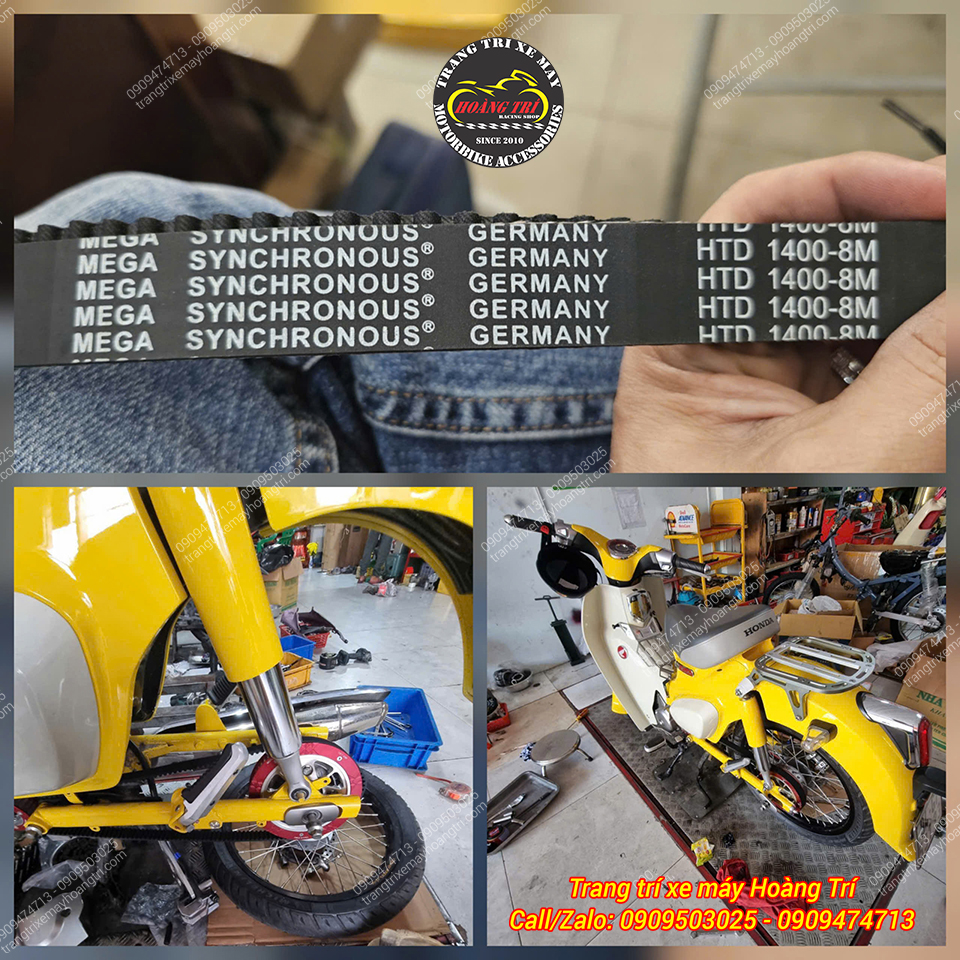 Dây curoa Super Cub chính hãng, giải pháp thay thế nhông sên dĩa vận hành êm ái