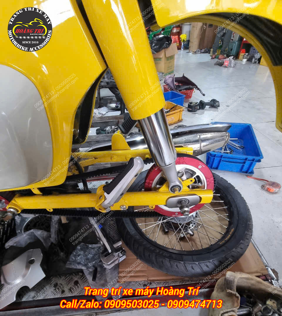 Chi tiết bộ dây curoa đã được trang bị trên Super Cub, giúp xe chạy mượt, giảm ồn và rung