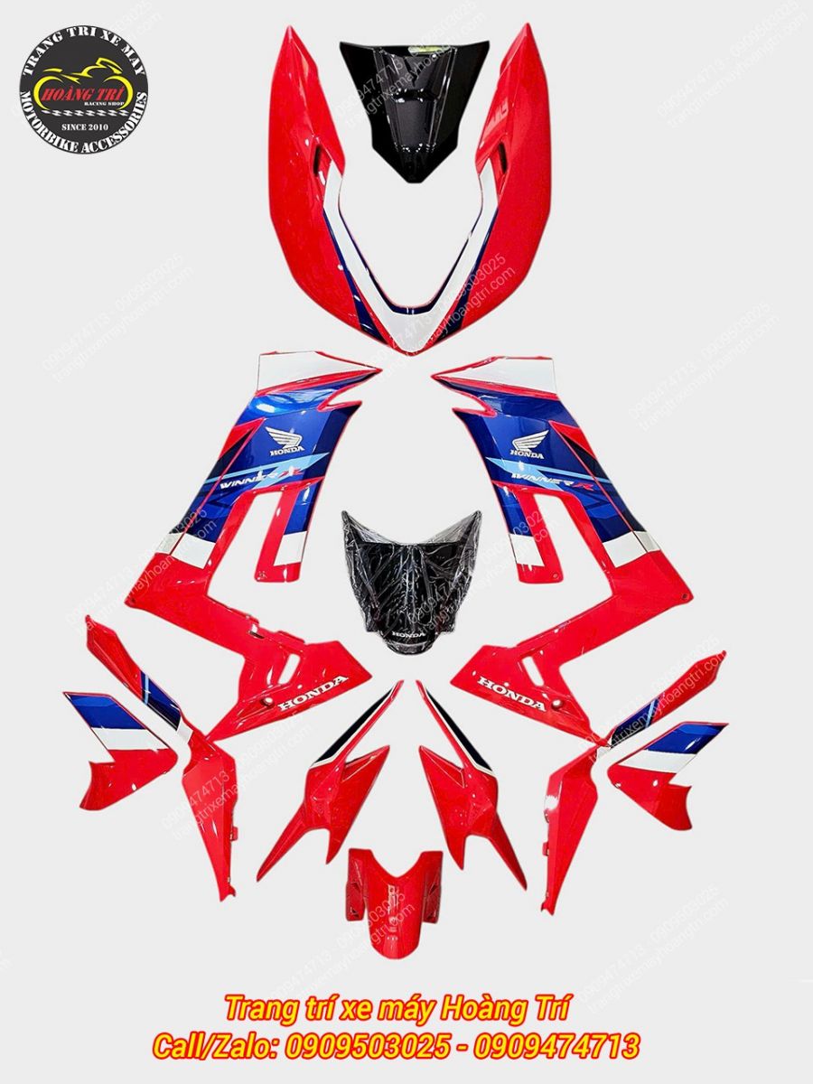 Trọn bộ dàn áo màu Winner R - Anh khách trang bị thêm mão chắn gió và ốp mặt nạ trên