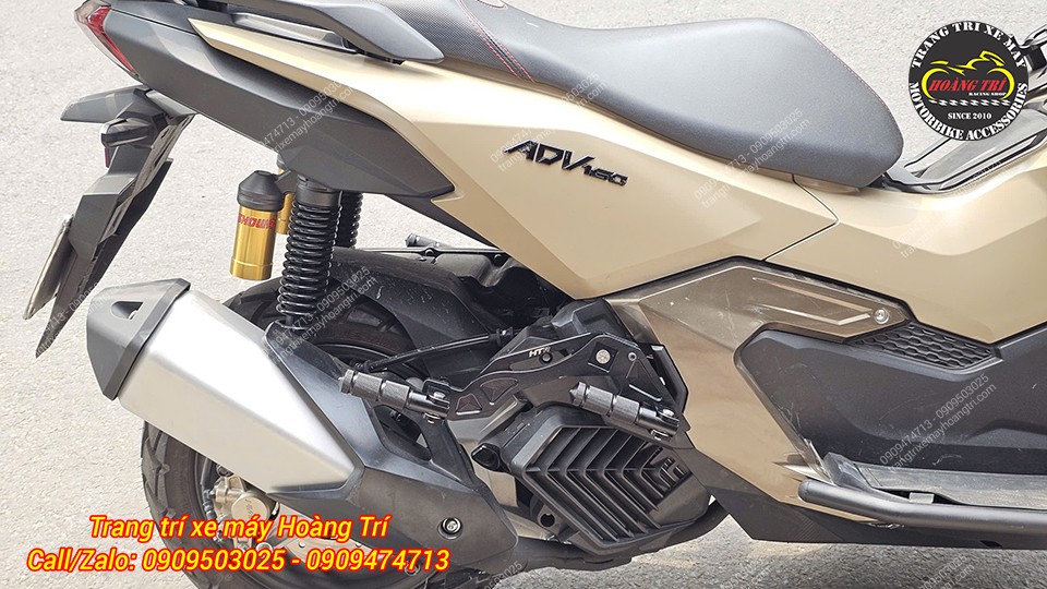 Gác chân phụ HTR lắp cho ADV 160 2026, hoàn thiện CNC sắc nét, tăng thẩm mỹ cho xe
