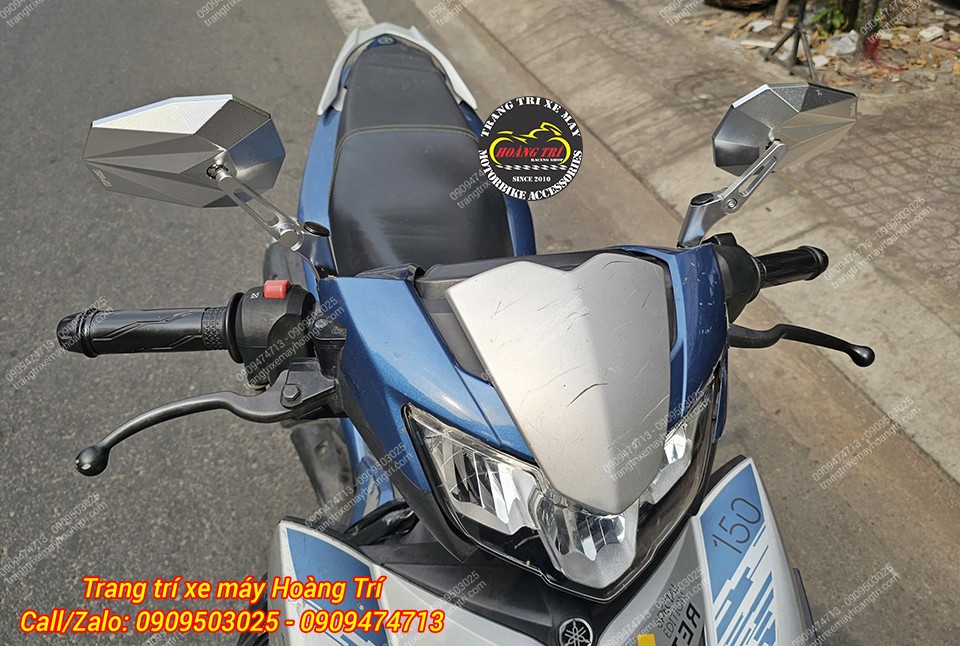 Exciter 2019 trang bị cặp kính hậu kiểu H2C V5, dáng góc cạnh, tăng thẩm mỹ đầu xe