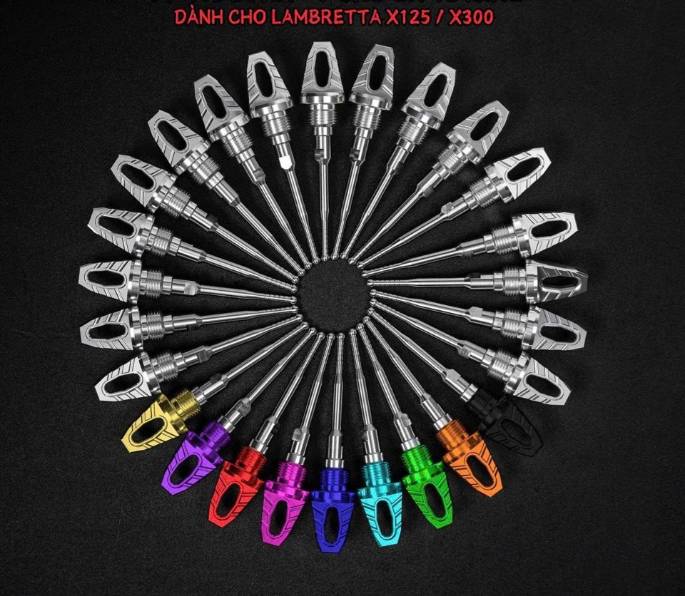 Thêm món phụ kiện thứ 2 là mẫu ty thăm nhớt Lambretta CNC với 10 màu sắc sáng tạo