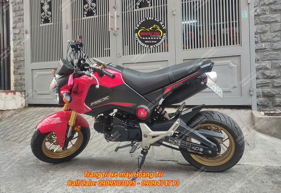 Tổng thể xe MSX sau khi thay ghi đông Protaper tạo dáng thể thao, tư thế lái linh hoạt hơn