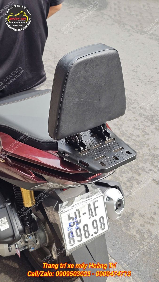 Trọn bộ baga sau nhôm đúc và đế tựa lưng V2 lắp cho PCX 160 2026