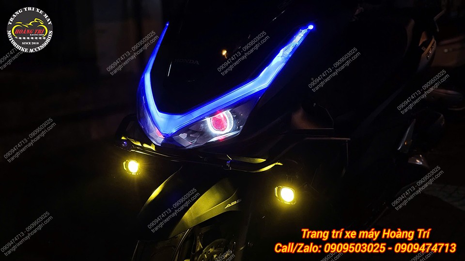 Hiệu ứng chiếu sáng ban đêm của đèn Kewig K12 giúp quan sát mặt đường rõ hơn