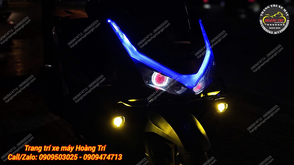 Cận cảnh ánh sáng vàng của đèn Kewig K12 chiếu đều, không gây chói xe đối diện