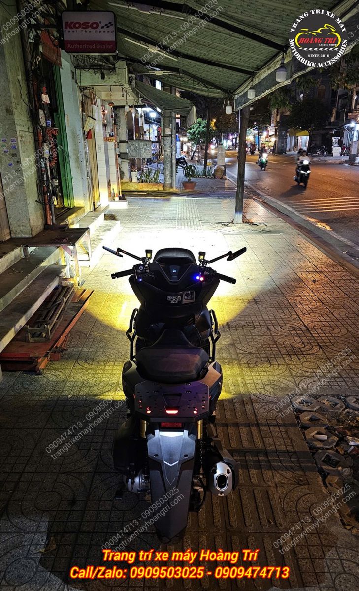 PCX 160 2026 sau khi nâng cấp đèn bi cầu giúp tăng sáng mạnh mẽ, lái xe an toàn hơn