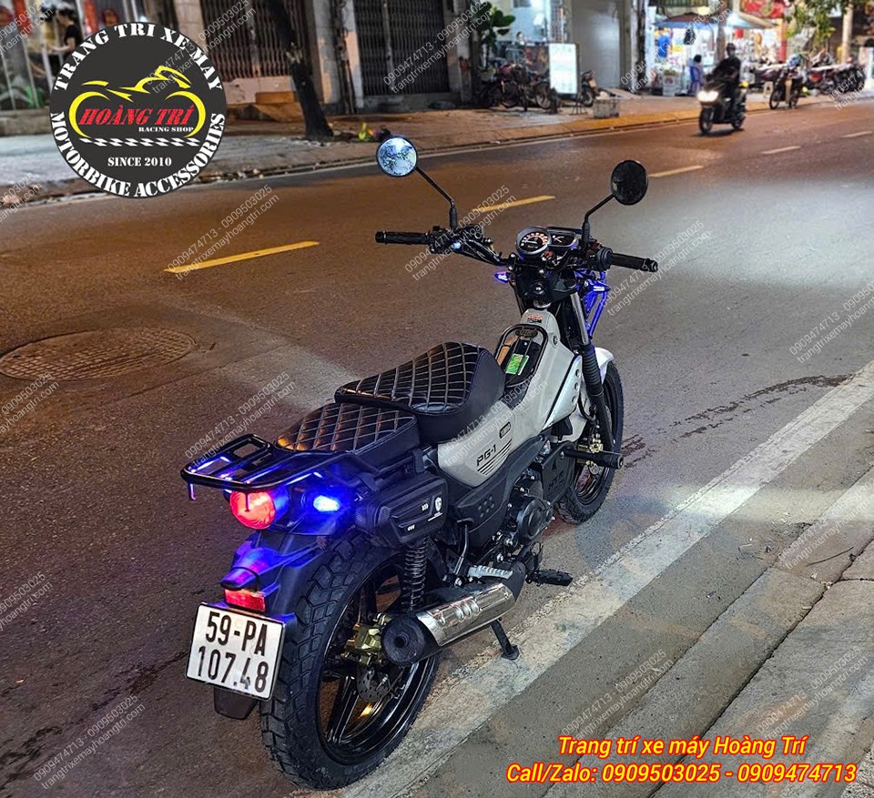 Sau khi trang bị cặp mâm và đĩa sau chiếc PG-1 của anh khách trông cứng cáp hơn