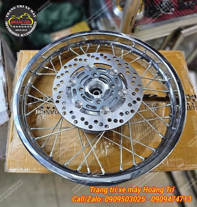 Mâm căm kết hợp đĩa thắng sau, bố trí lỗ bắt chính xác, sẵn sàng lắp đặt cho xe PG-1