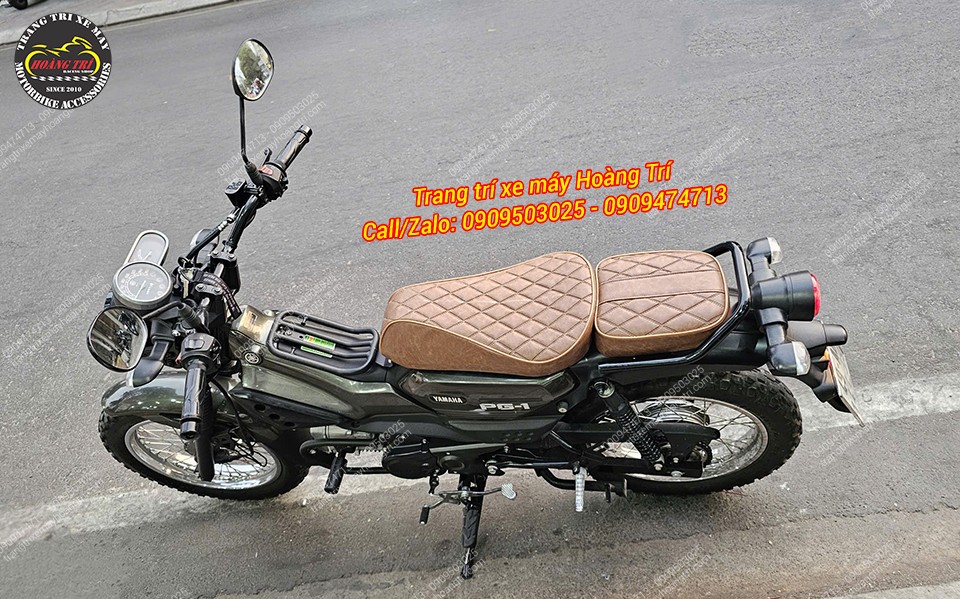 Yên độ PG-1 mẫu YPG-05 V2 với chỉ may họa tiết kim cương cùng đường viền nổi bật