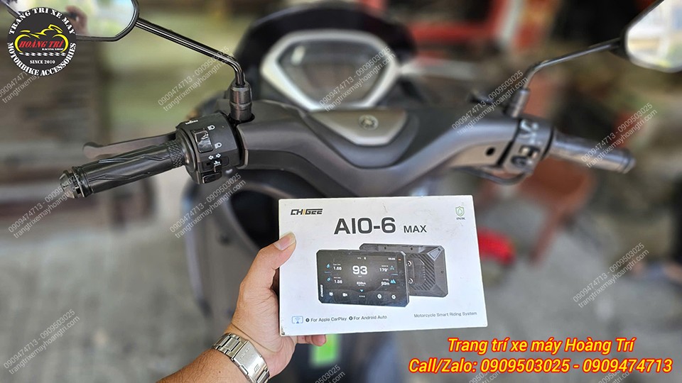 Trên tay full box màn hình Chigee AIO-6 chuẩn bị lắp cho Yamaha Lexi 155