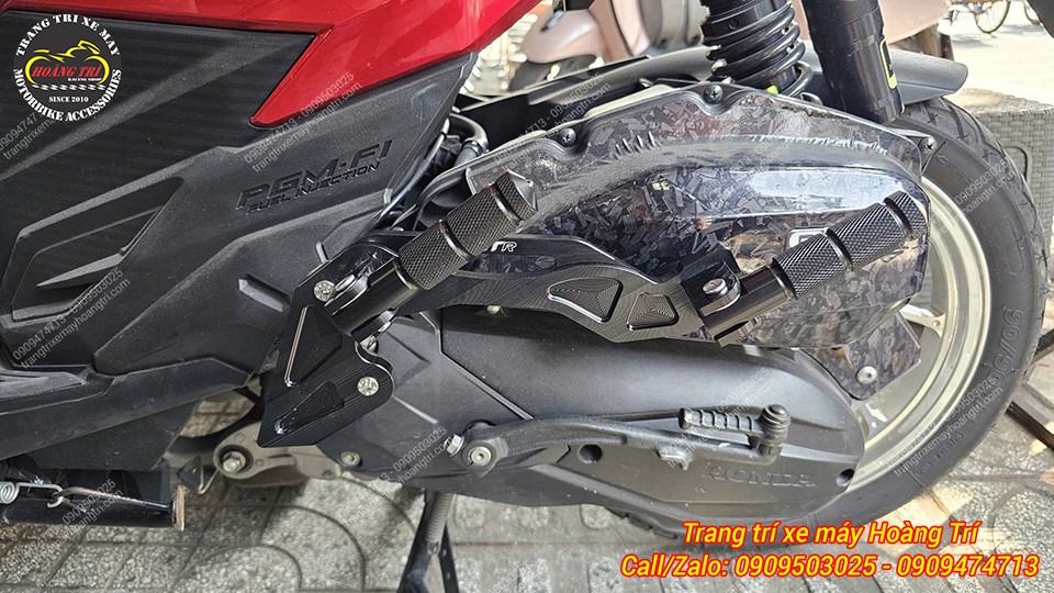Gác chân phụ HTR lắp cho xe Vario 2015-2017 - Chất liệu nhôm CNC