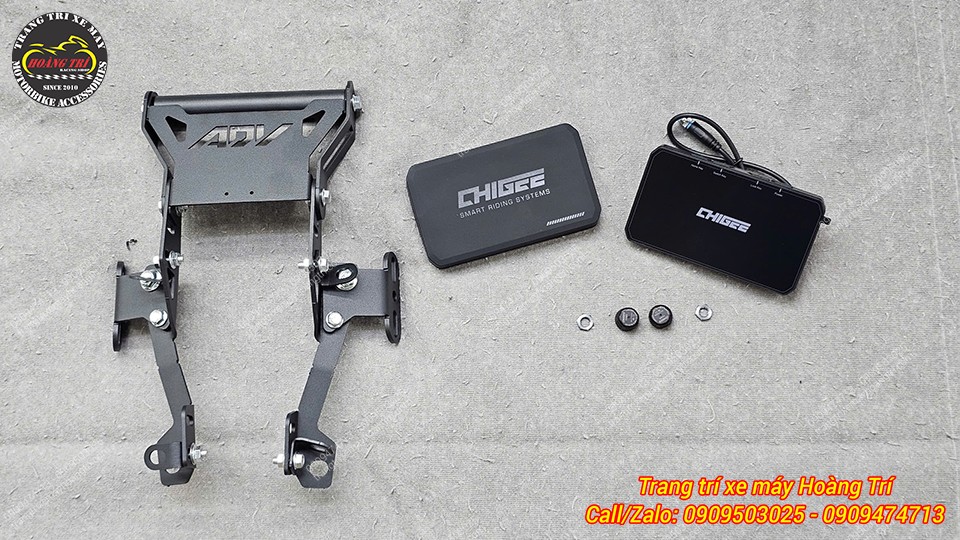 Thanh ngang, màn hình Chigee 5, bảo vệ màn hình và cảm biến áp suất lốp