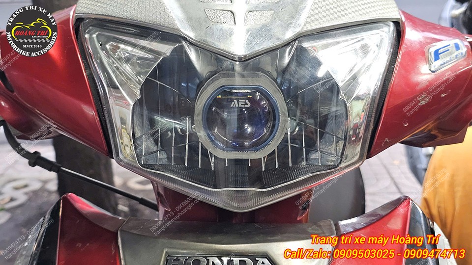 Góc nhìn trực diện chóa đèn dùng mica Future LED và bi cầu 2.0 AES