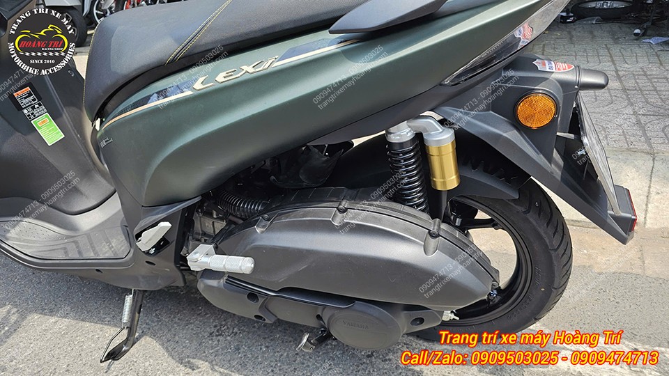 Cận cảnh gác chân phụ Lexi khi gập lại không sử dụng, thiết kế gọn gàng và thẩm mỹ