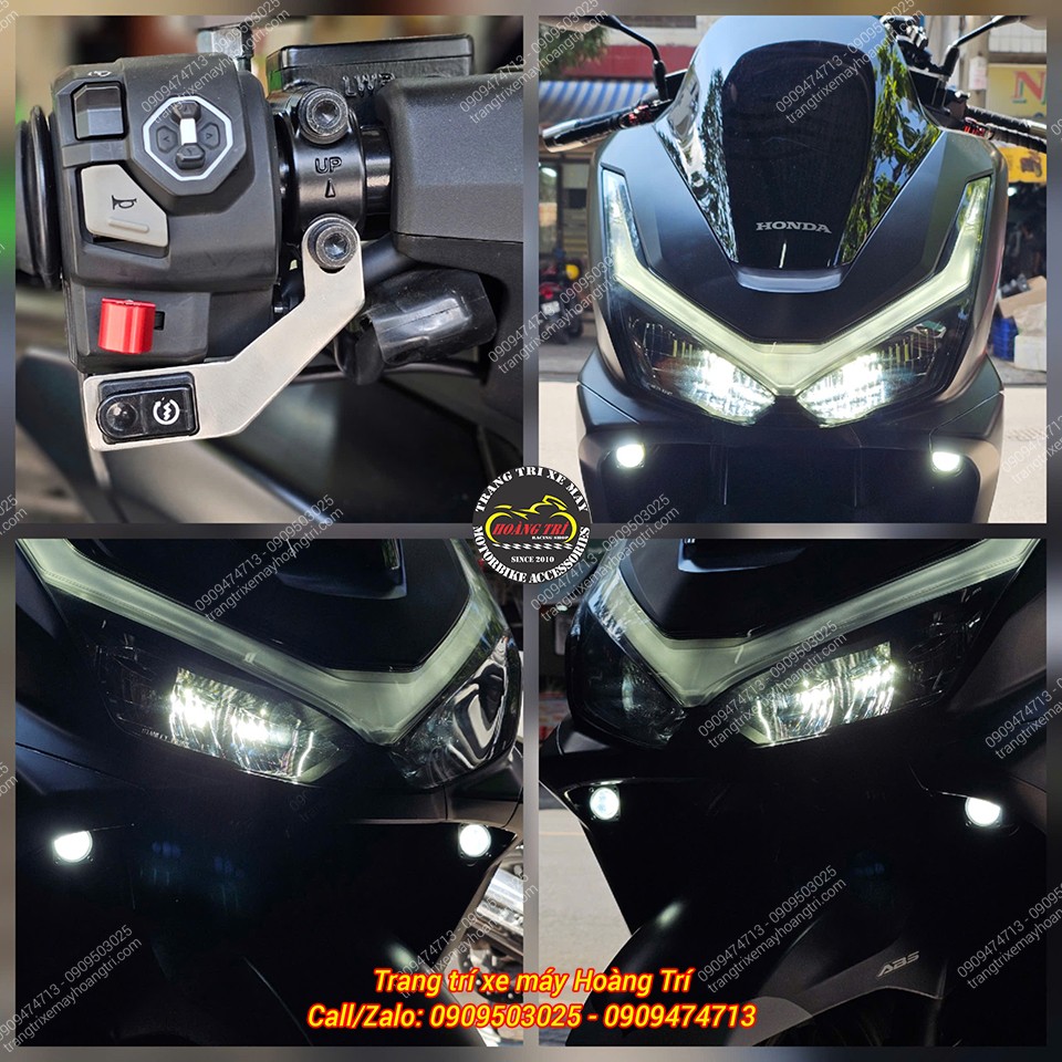 Đèn trợ sáng Kenzo Z20 kết hợp mạch auto passing lắp cho xe PCX 160