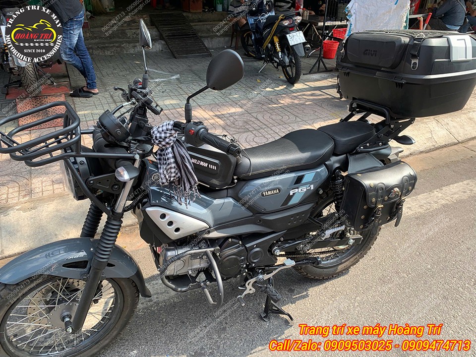 Tổng thể PG-1 sau khi lắp thùng Givi B45NM-ADV tiện dụng hơn khi đi chơi xa