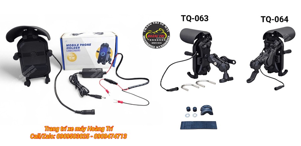 Giá đỡ điện thoại FRX sạc không dây: lắp ghi đông hoặc gắn chân kính