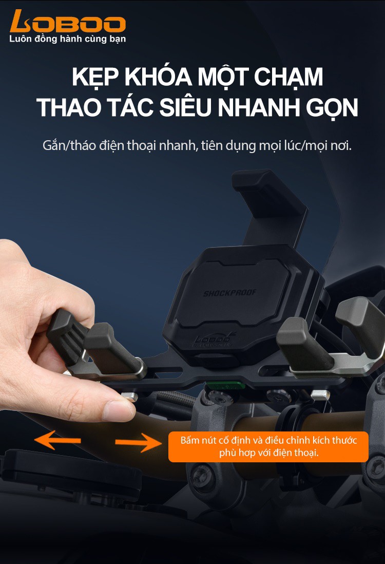 Kẹp khóa 1 chạm thao tác nhanh chóng và cực kỳ gọn gàng