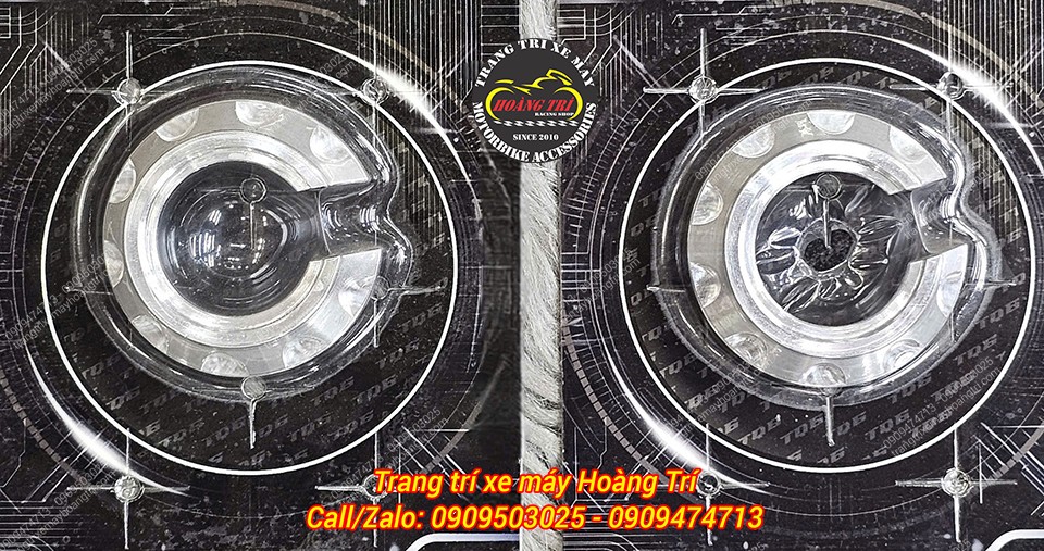 Cận cảnh chén phuộc nhôm CNC (Tùy chọn thêm khi nâng cấp YSS G-Series không bình dầu)