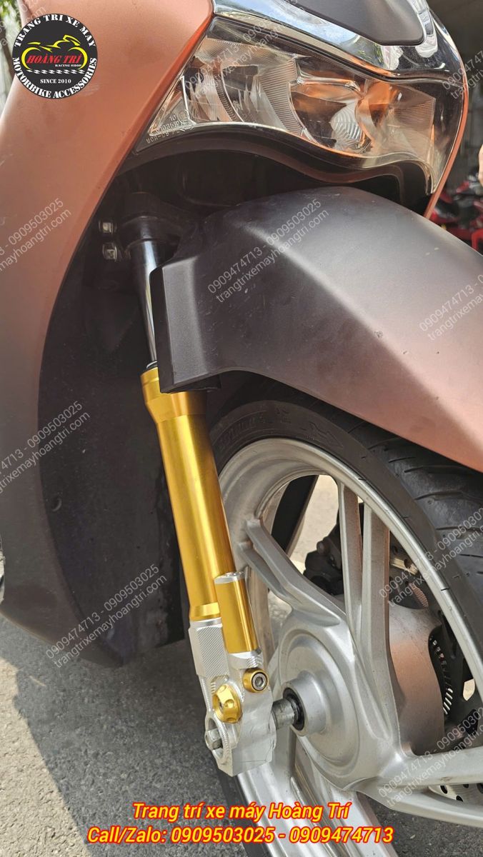 Tông màu vàng gold cực kỳ nổi bật khi gắn lên xe