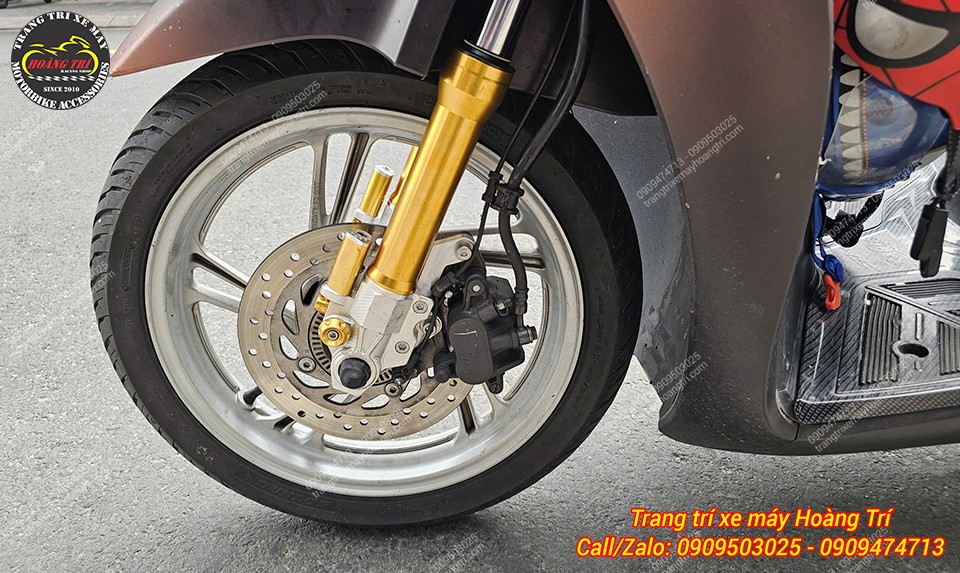 Tổng thể dàn chân trước với cặp phuộc PNP mới thay