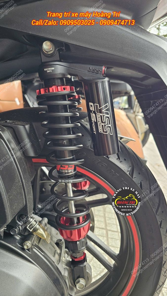 Toàn cảnh cây phuộc YSS G-Sport đã được lắp trên xe Sh 350i