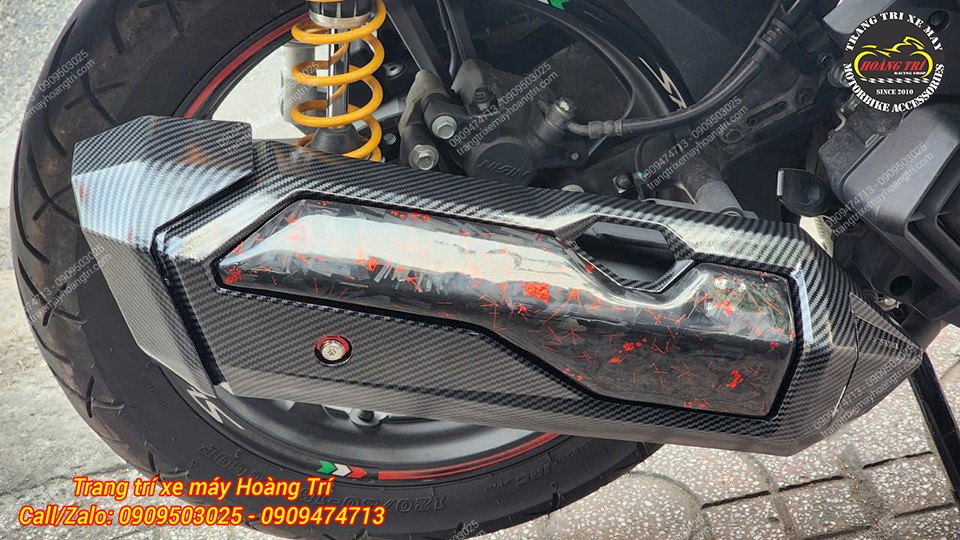 Ốp pô ADV 350 Zhi.Pat gắn Sh 2020 với fiber nhúng carbon