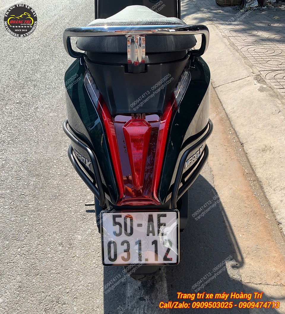 Phần đuôi Vero X với khung bảo vệ giúp tăng an toàn và bảo vệ hiệu quả