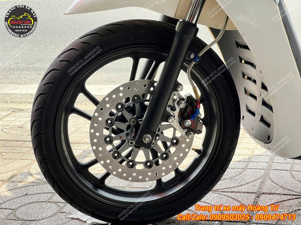 Combo dàn chân trước bao gồm: Đĩa Kingspeed, heo dầu, dây dầu Morin Thái