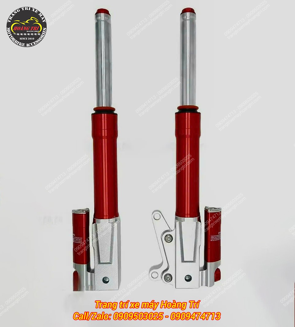 Phuộc Kingham đỏ nổi bật, CNC sắc nét, tăng thẩm mỹ và cải thiện hiệu suất nhún