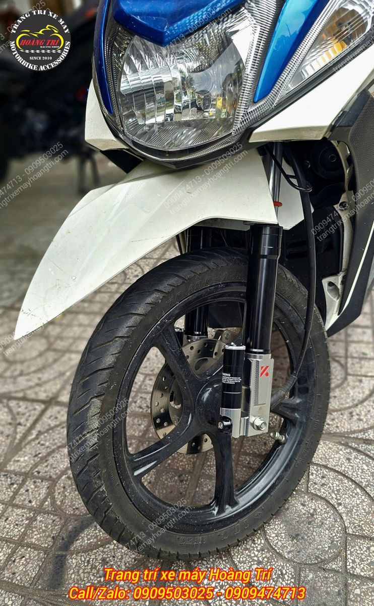 Góc nhìn bánh trước sau nâng cấp phuộc, nhún êm cho trải nghiệm tốt hơn